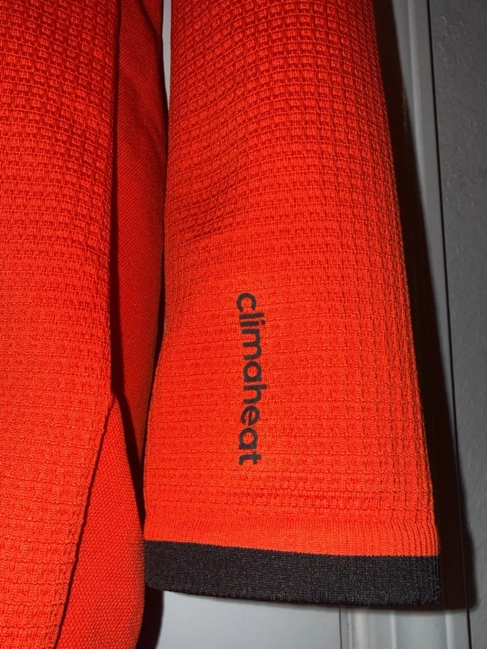 adidas Men’s Red Orange Long-Sleeve Training Top